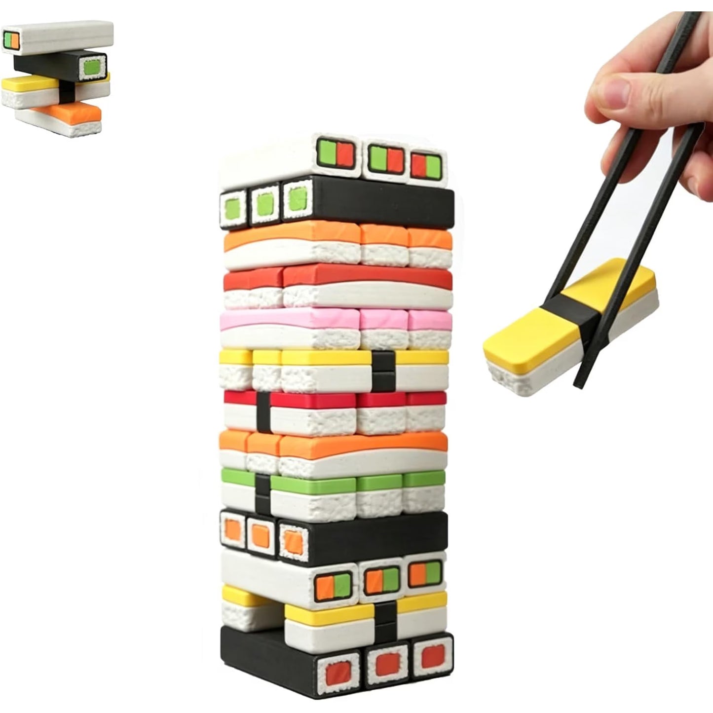 Sushi Stacking Game – 42 PCS Tumble Tower with Chopsticks