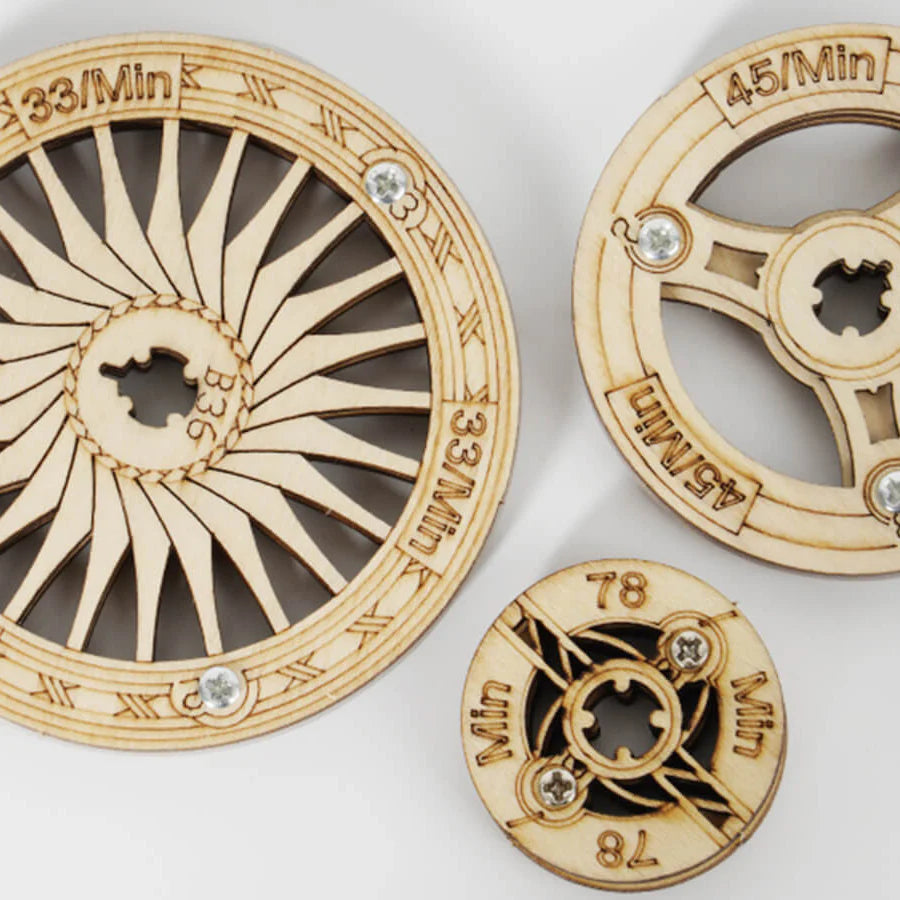 Hand-Crank Classic Phonograph – 3D Wooden Puzzle Record Player