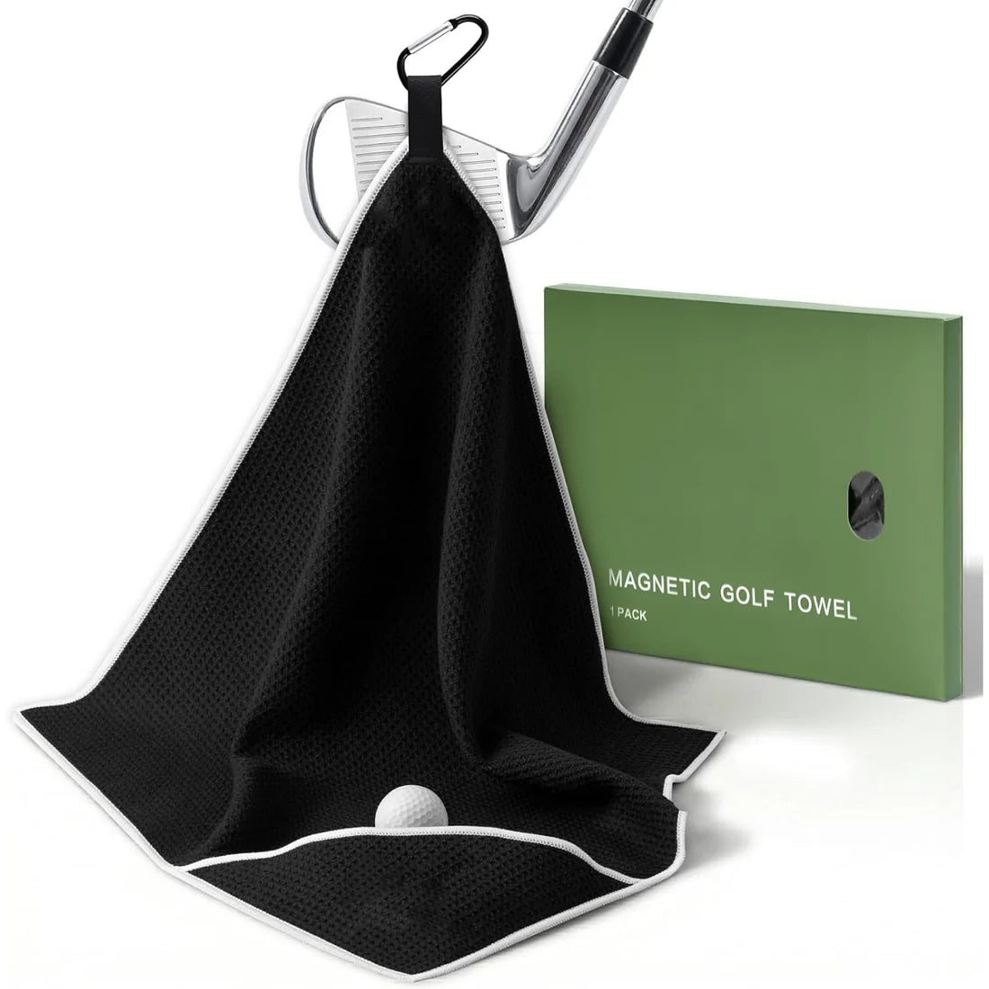 Anti-bend back protection design magnetic golf towel
