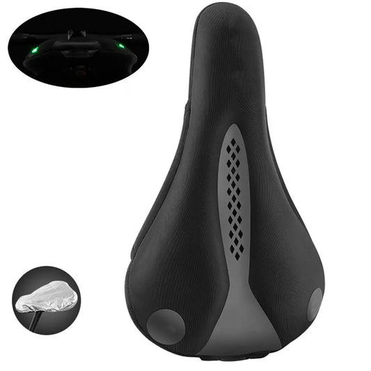 Bike Saddle Cover with LED Taillight – Reflective Seat Cushion