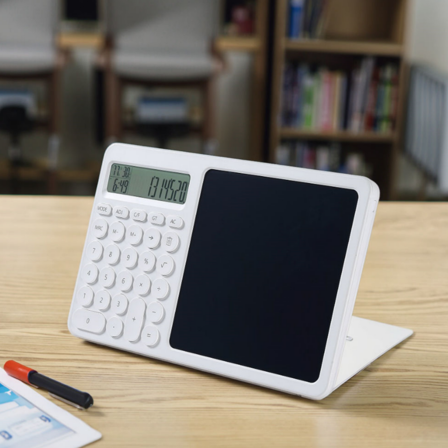 12-Digit Calculator Drawing Board – 2-in-1 LCD Writing Tablet