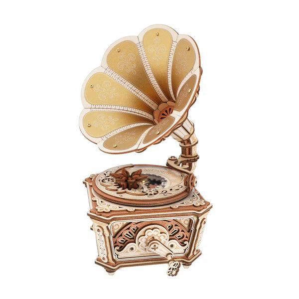 Vintage Gramophone Music Box – Wooden 3D Puzzle