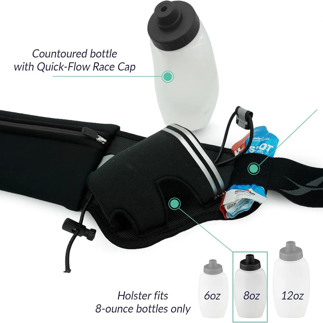 Unisex Running Hydration Belt with Dual Bottles