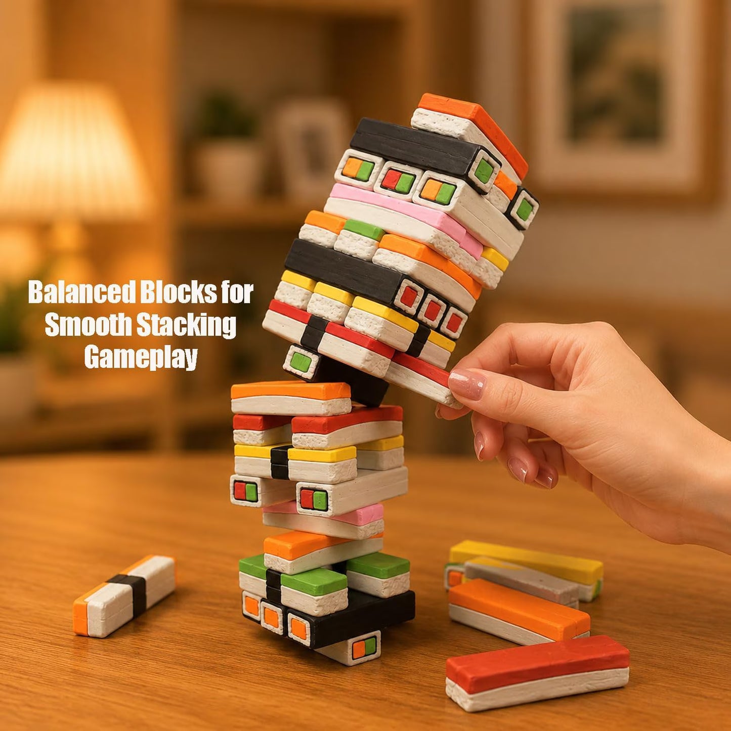 Sushi Stacking Game – 42 PCS Tumble Tower with Chopsticks
