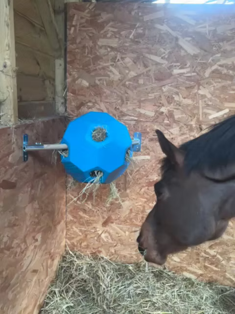 STABLE ENRICHMENT STATION – Spinning Forage Feeder That Fits Any Corner