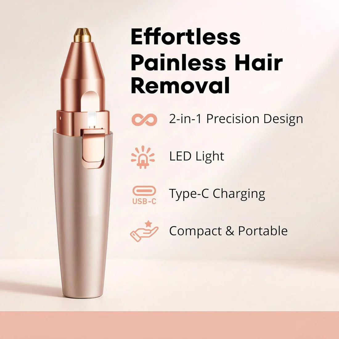 2-in-1 Eyebrow & Facial Trimmer – Rechargeable Facial Hair Remover