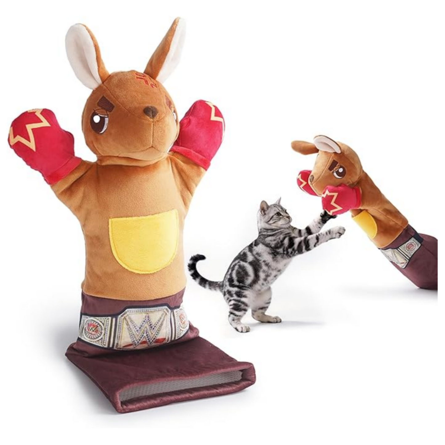 Wrestle, Kick & Play – 22" Cat Puppet Glove with Catnip Pouches & Treat Pocket