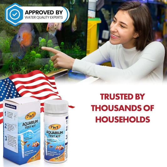 7-in-1 Aquarium Test Strips – 100 Strips | Water Test Kit & eBook