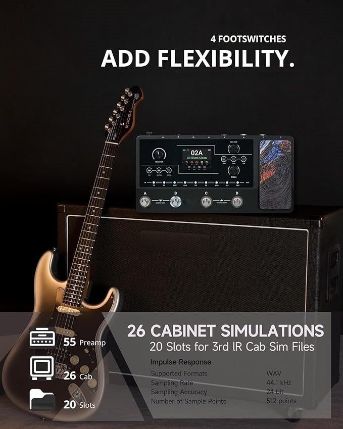 200 Tones, 55 Amps, 9 Hours of Freedom. Your Entire Rig in One Pedal.