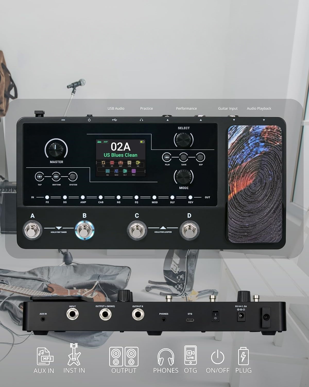200 Tones, 55 Amps, 9 Hours of Freedom. Your Entire Rig in One Pedal.