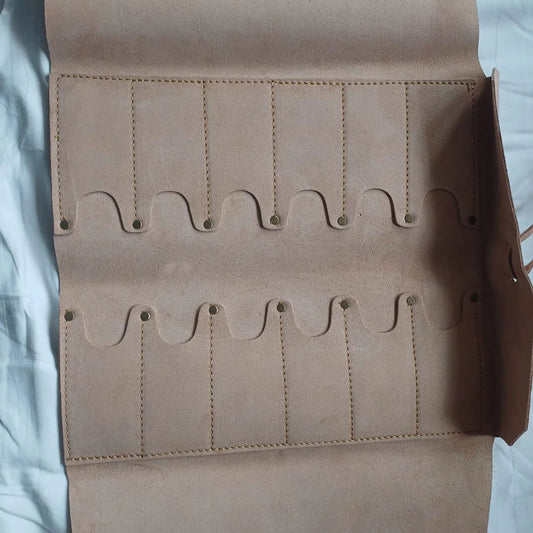 Leather Tool Roll – Heavy-Duty Leather Tool Organizer for Chisels & Hand Tools