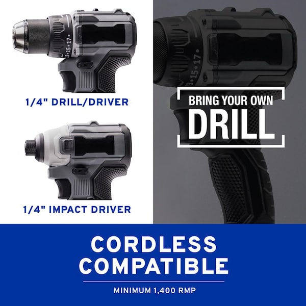 THE CORDLESS SPRAYER THAT WORKS WITH YOUR DRILL – No Thinning, No Hoses, No Limits