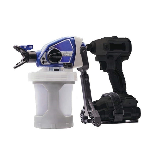 THE CORDLESS SPRAYER THAT WORKS WITH YOUR DRILL – No Thinning, No Hoses, No Limits