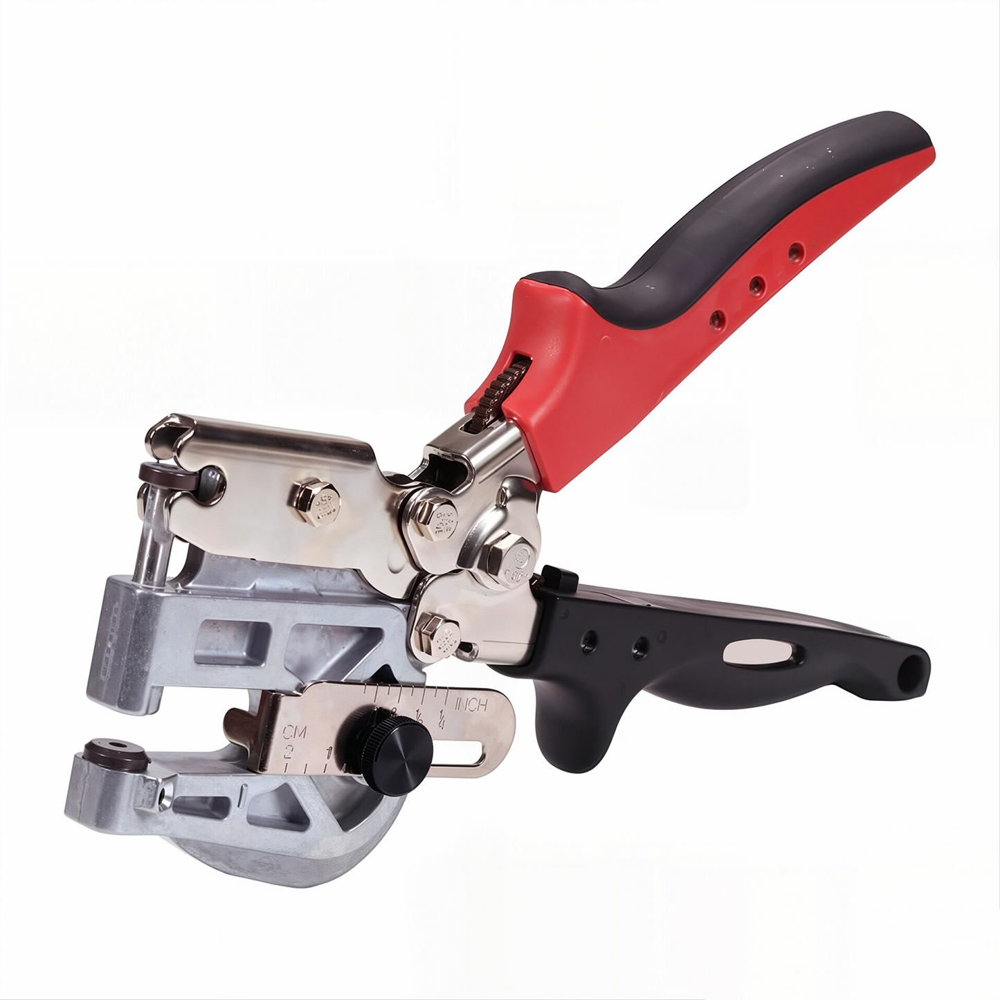 Adjustable Deep Throat Hole Punch Tool with Compound Lever Mechanism