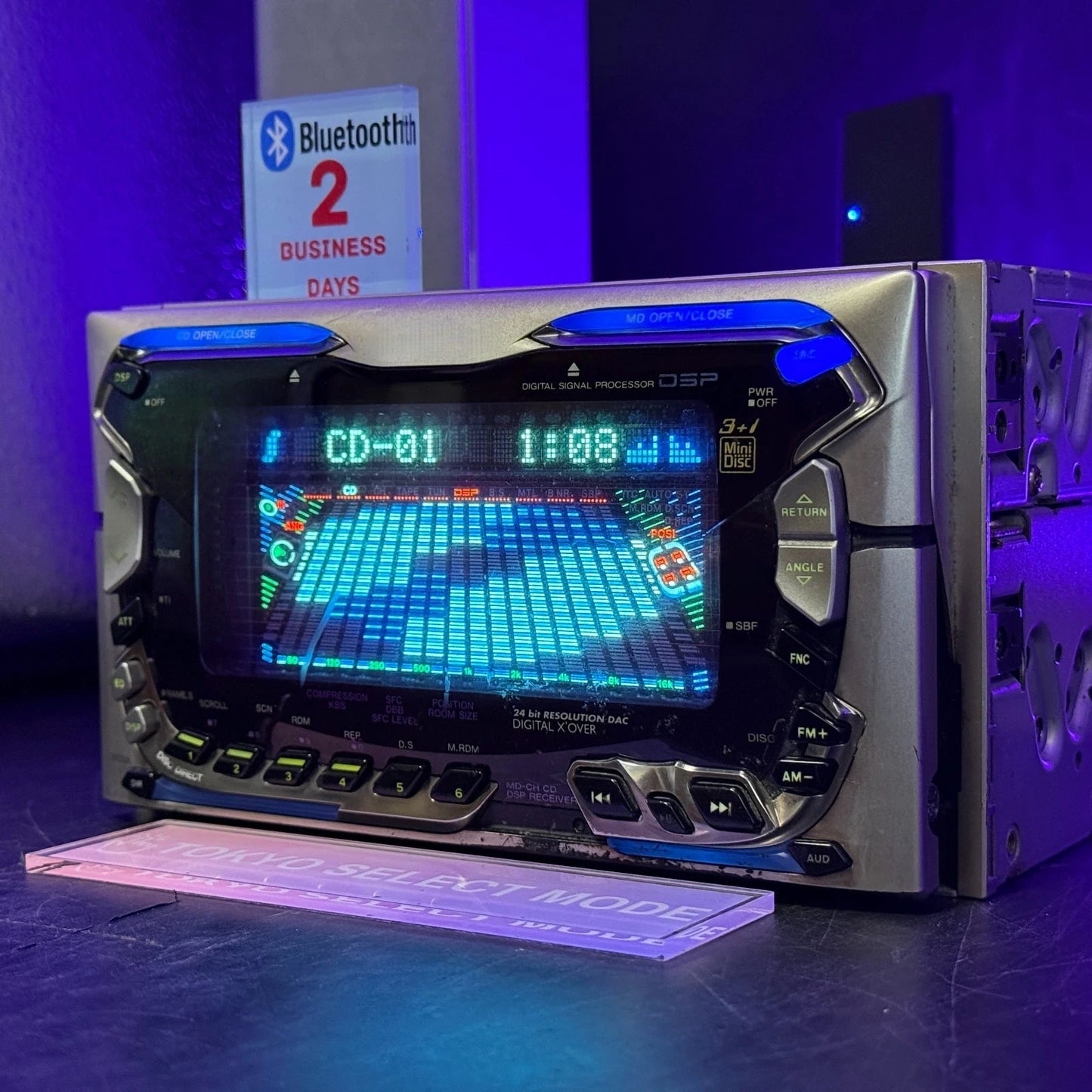 LEGENDARY CD & MD PLAYBACK – 2DIN Receiver with DSP, Bluetooth & Spectrum Analyzer