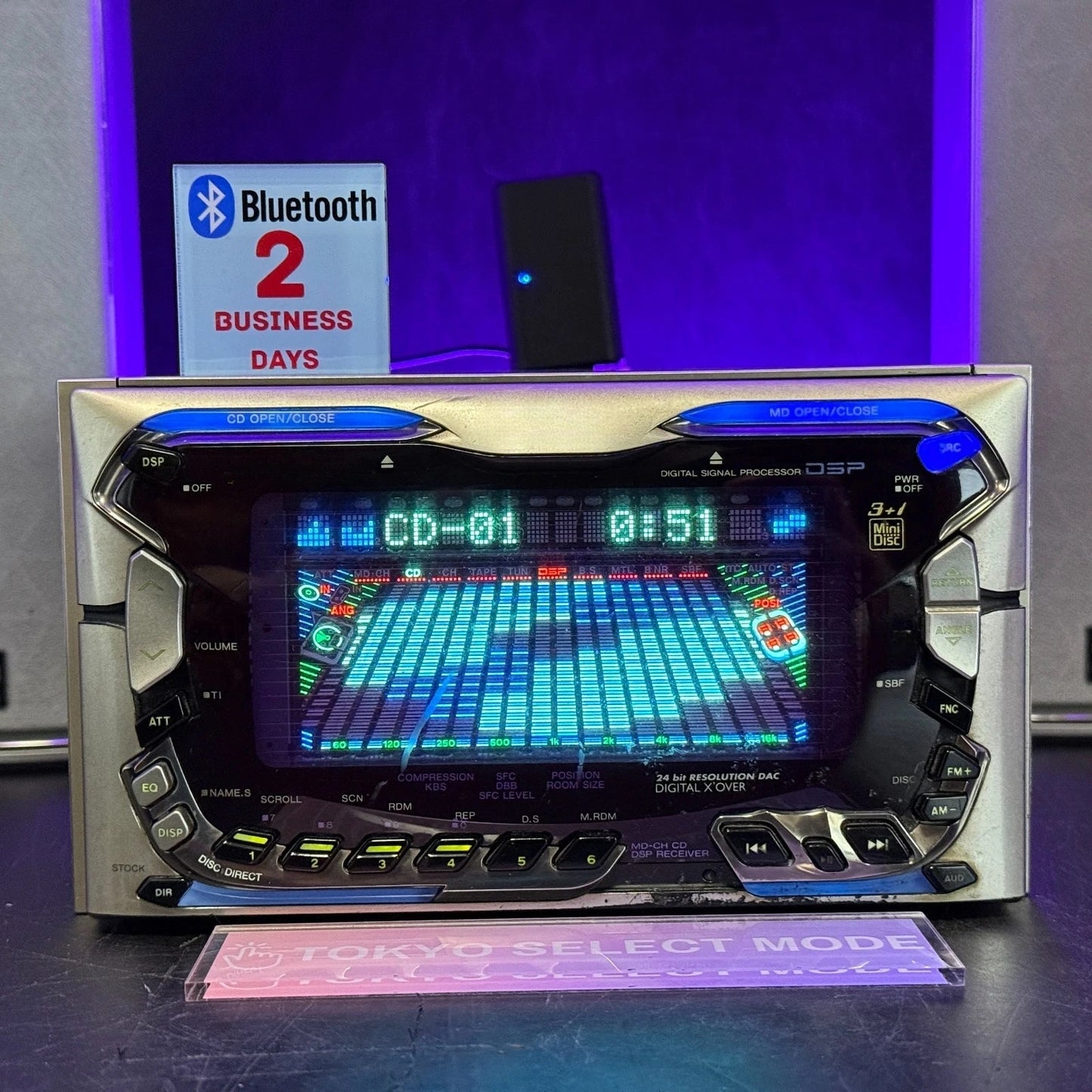 LEGENDARY CD & MD PLAYBACK – 2DIN Receiver with DSP, Bluetooth & Spectrum Analyzer