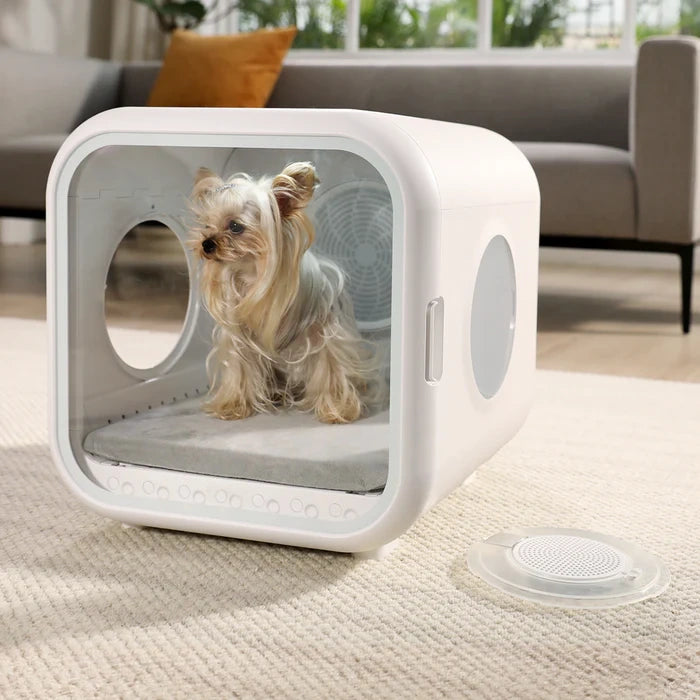 THE DRYER THAT DOUBLES AS A COZY PET BED – Warm Mode, Cool Mode, Removable Petting Doors