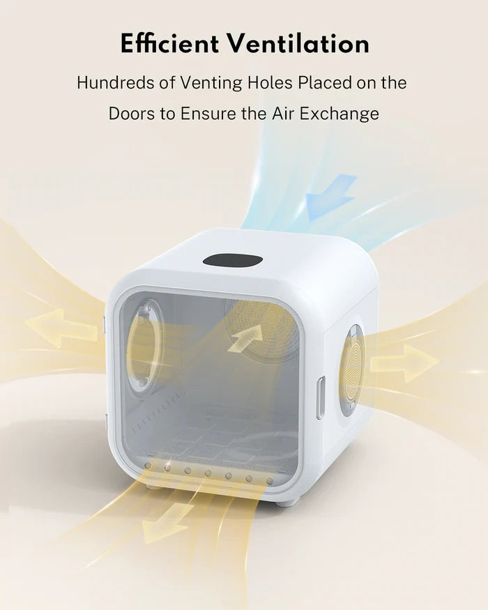 THE DRYER THAT DOUBLES AS A COZY PET BED – Warm Mode, Cool Mode, Removable Petting Doors